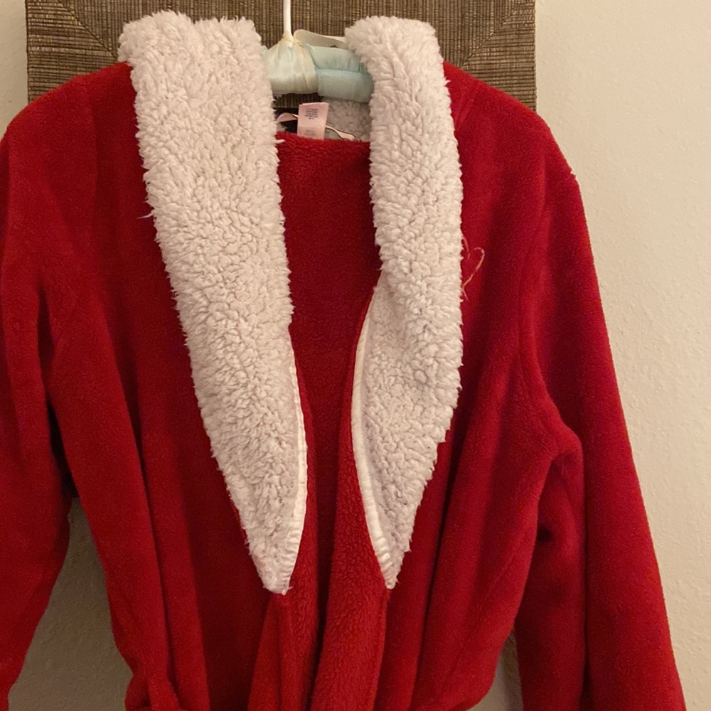 Victoria's Secret Cozy Hooded Plush Fleece W Sherpa Short Robe: Med | Large